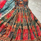 Elegant Patola printed festive gown with graceful flair