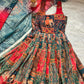 Elegant Patola printed festive gown with graceful flair
