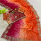 Very soft & elegant rich look fendy sartin pedding fabric saree