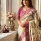 Soft Chinnon Silk with beautiful Print Saree