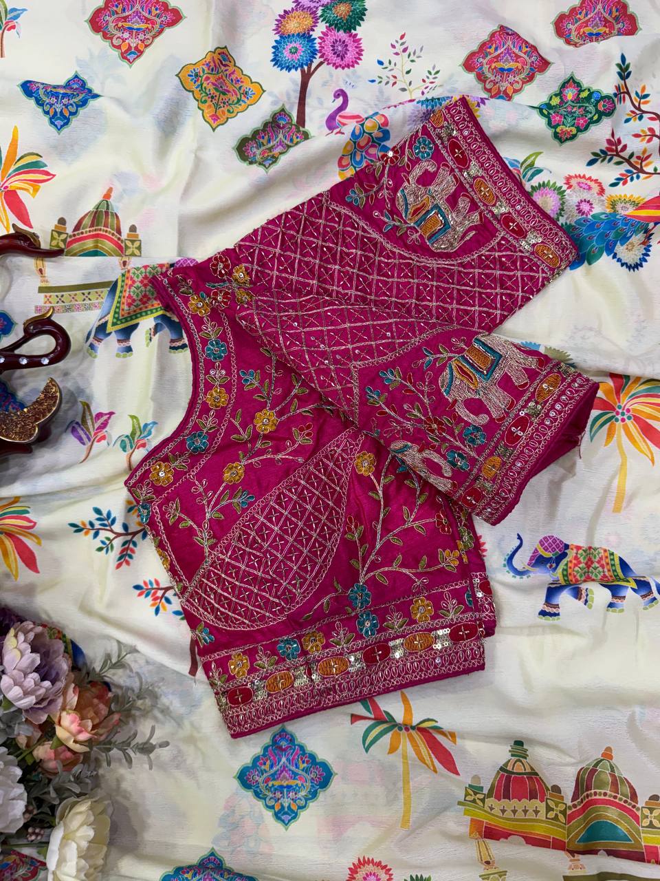 Soft Chinnon Silk with beautiful Print Saree
