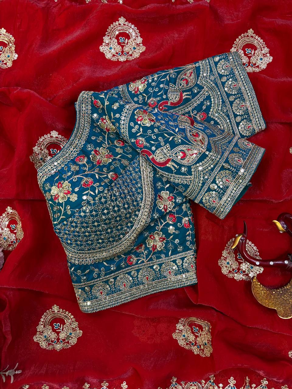 Sequance and Zari Embroidery Work Saree