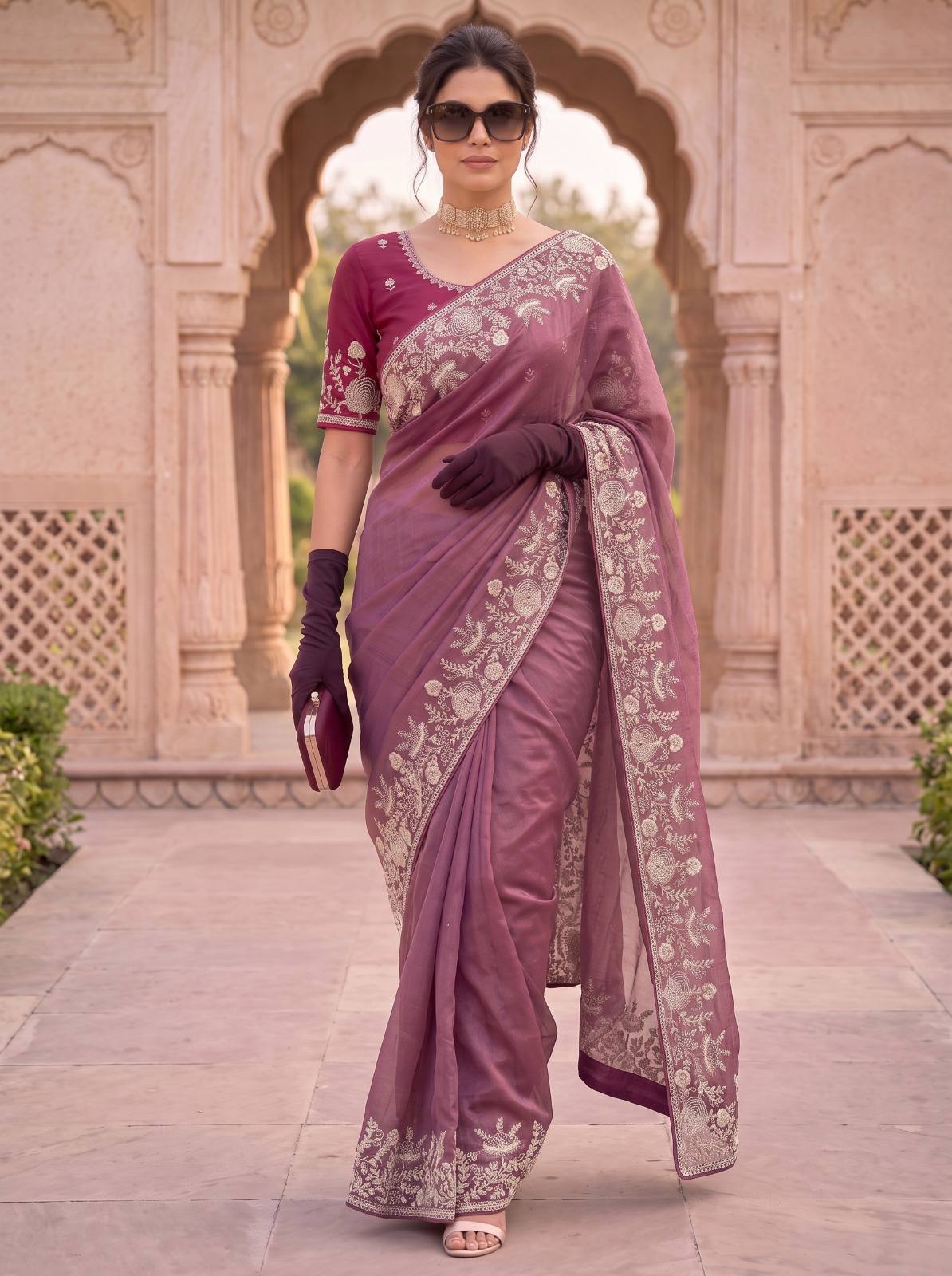 Wedding Special Party Wear Pure Gabana Silk saree