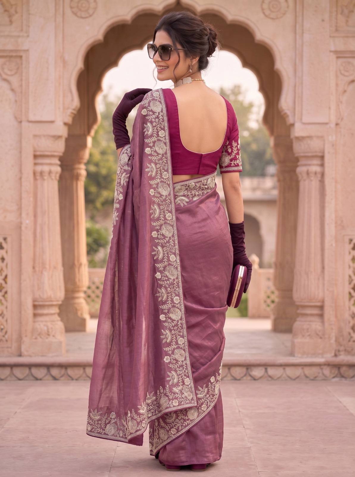 Wedding Special Party Wear Pure Gabana Silk saree