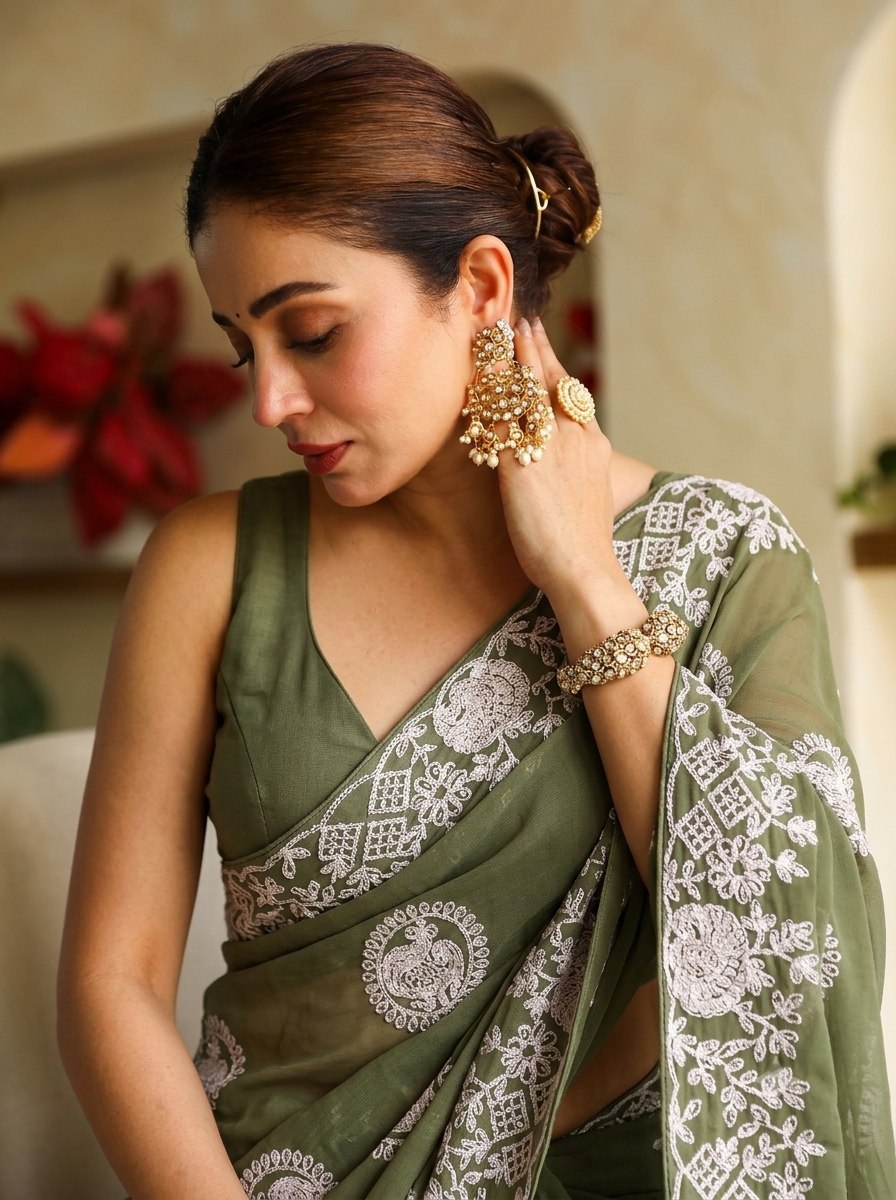 Designer Party Wear Soft Star Georgette Saree