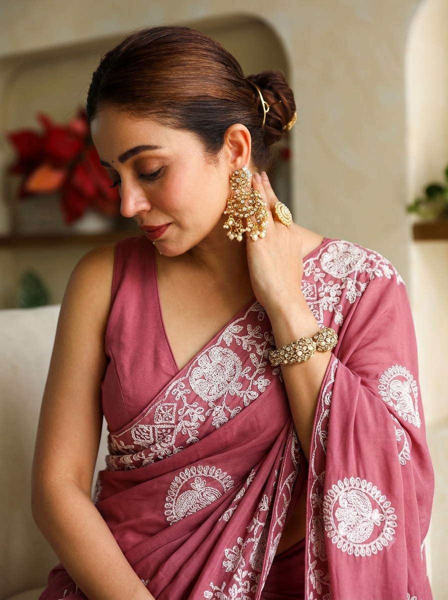 Designer Party Wear Soft Star Georgette Saree