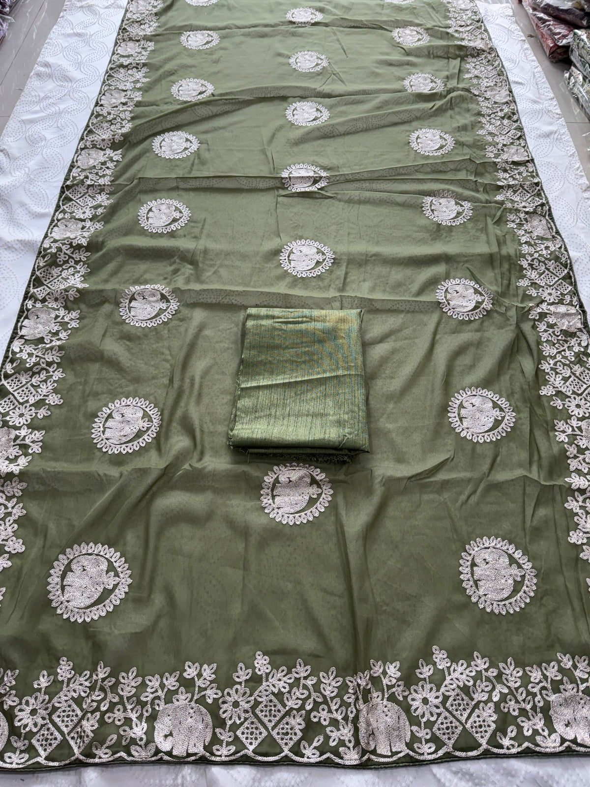 Designer Party Wear Soft Star Georgette Saree