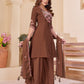 Mal Chanderi Multi Embroidery Thread With Real Hand Work Anarkali Kurti