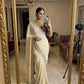 Soft space silk Satin Saree with heavy embroidery choli