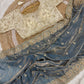 Soft space silk Satin Saree with heavy embroidery choli
