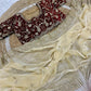 Soft space silk Satin Saree with heavy embroidery choli