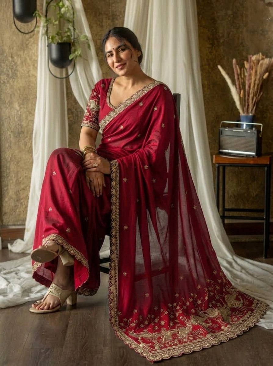 Party Wear Soft Rangoli Silk Saree