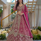 Butterfly Net Sequins and Codding Embroidery Work Lehenga