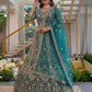 Butterfly Net Sequins and Codding Embroidery Work Lehenga