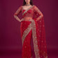 Net sequence Embroidery Work Saree