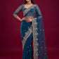 Net sequence Embroidery Work Saree