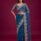 Net sequence Embroidery Work Saree