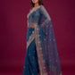 Net sequence Embroidery Work Saree
