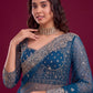 Net sequence Embroidery Work Saree