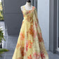 Pure Organza digital printed lehnga 8mtr flair lehnga