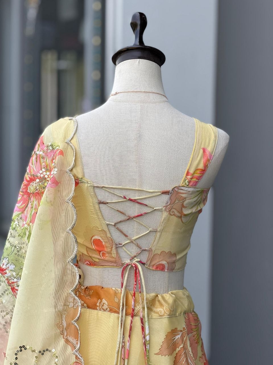 Pure Organza digital printed lehnga 8mtr flair lehnga