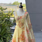 Pure Organza digital printed lehnga 8mtr flair lehnga