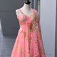 Pure Organza digital printed lehnga 8mtr flair lehnga