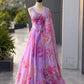Pure Organza digital printed lehnga 8mtr flair lehnga