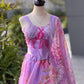 Pure Organza digital printed lehnga 8mtr flair lehnga