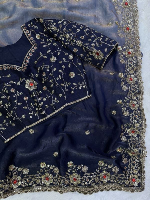 Fendy Satin in shaded fab Saree