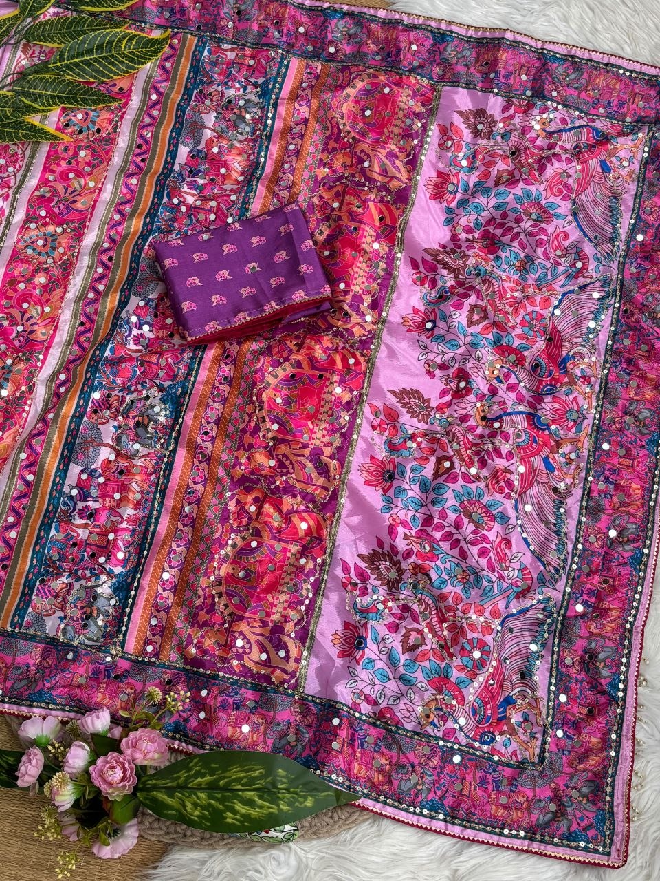 Very Soft and Elegant Rich look Soft Chinon Silk Digital Print Saree