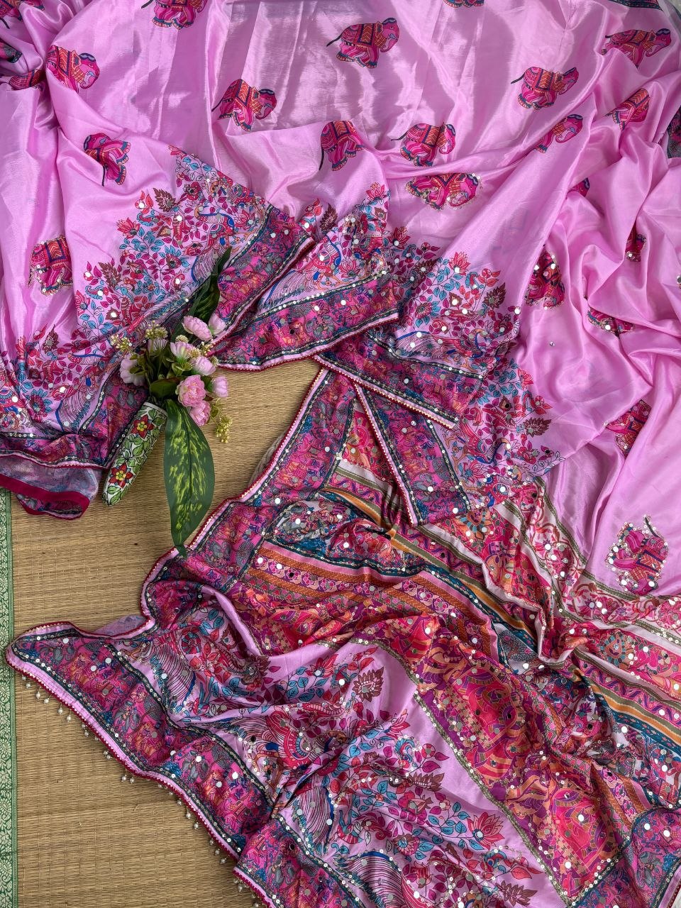 Very Soft and Elegant Rich look Soft Chinon Silk Digital Print Saree