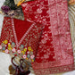 Durga Puja & Karva Chauth special red Saree