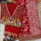 Durga Puja & Karva Chauth special red Saree