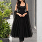 Faux Georgette fabric corset pattern Anarkali with Pretty Daimond detailing