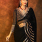 NEW BOLLYWOOD KARISHMA TANNA SUPERHIT DESIGN LAUNCHING SEQUINS CRUSH PLEATED SAREE
