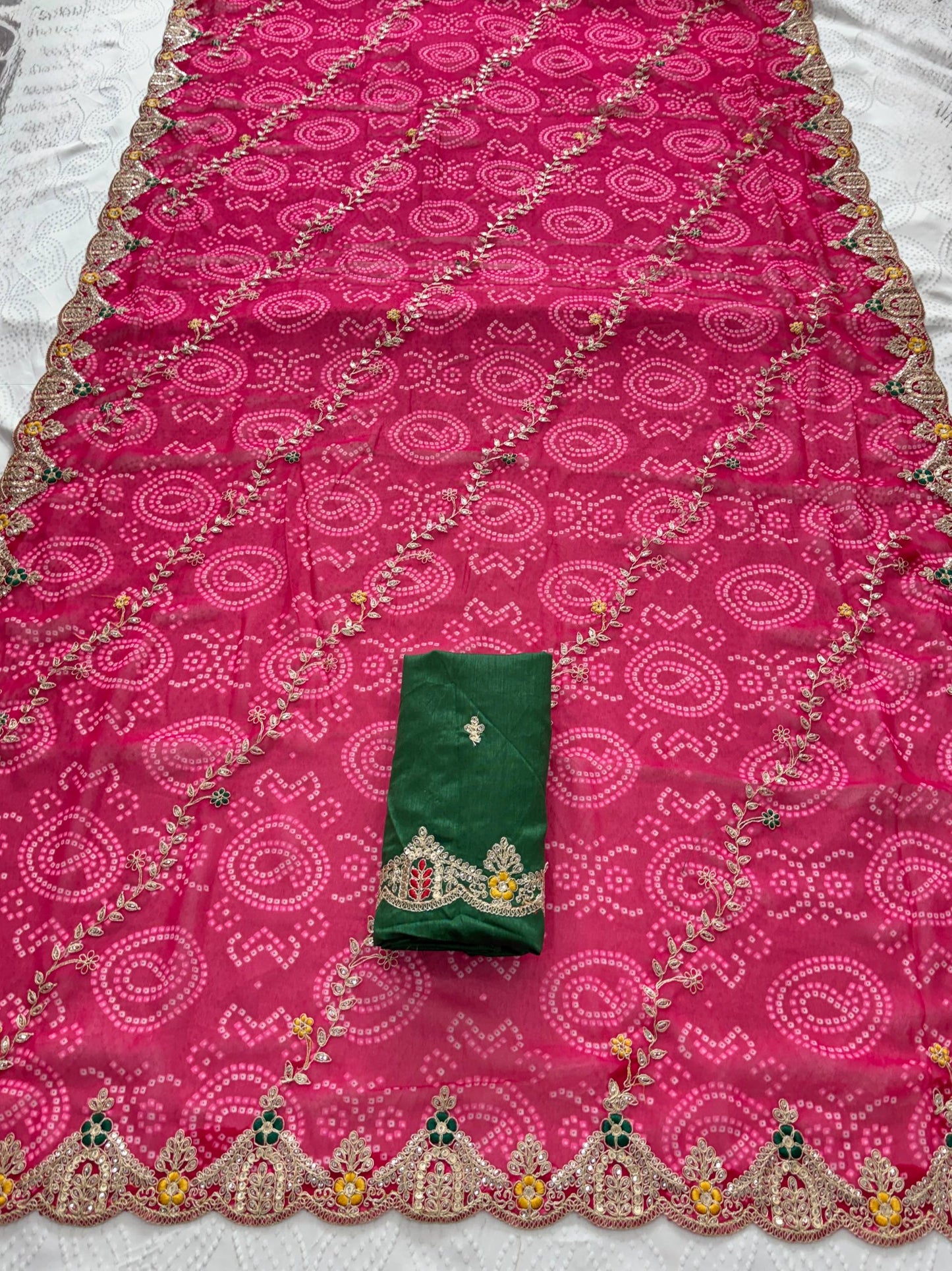 Wedding Wear Bandhej Georgette Saree