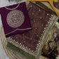 Soft NC Twill Sequance and cording Embroidery Work Saree