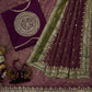 Soft NC Twill Sequance and cording Embroidery Work Saree