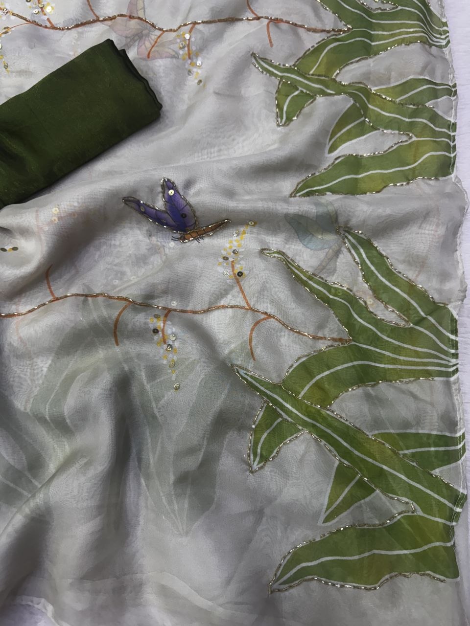 Soft Tebby silk with floral print saree