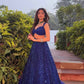 Faux Georgette lehenga with sequins & dori work choli