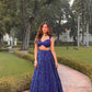 Faux Georgette lehenga with sequins & dori work choli
