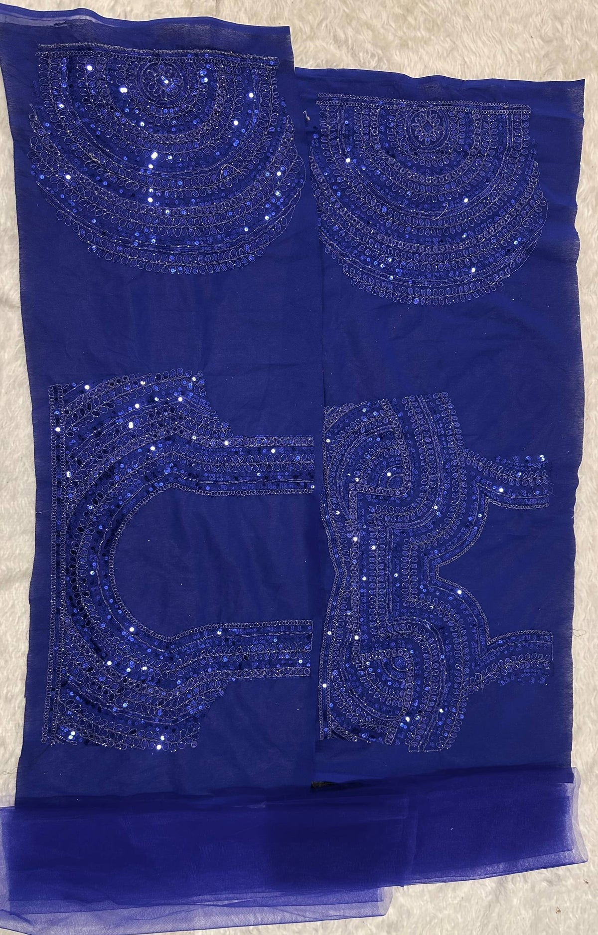 Faux Georgette lehenga with sequins & dori work choli