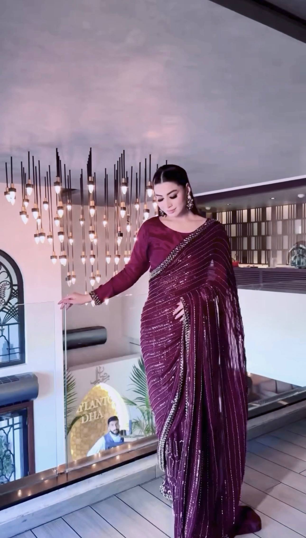 Kasturi silk saree with sequins thread & dori work saree