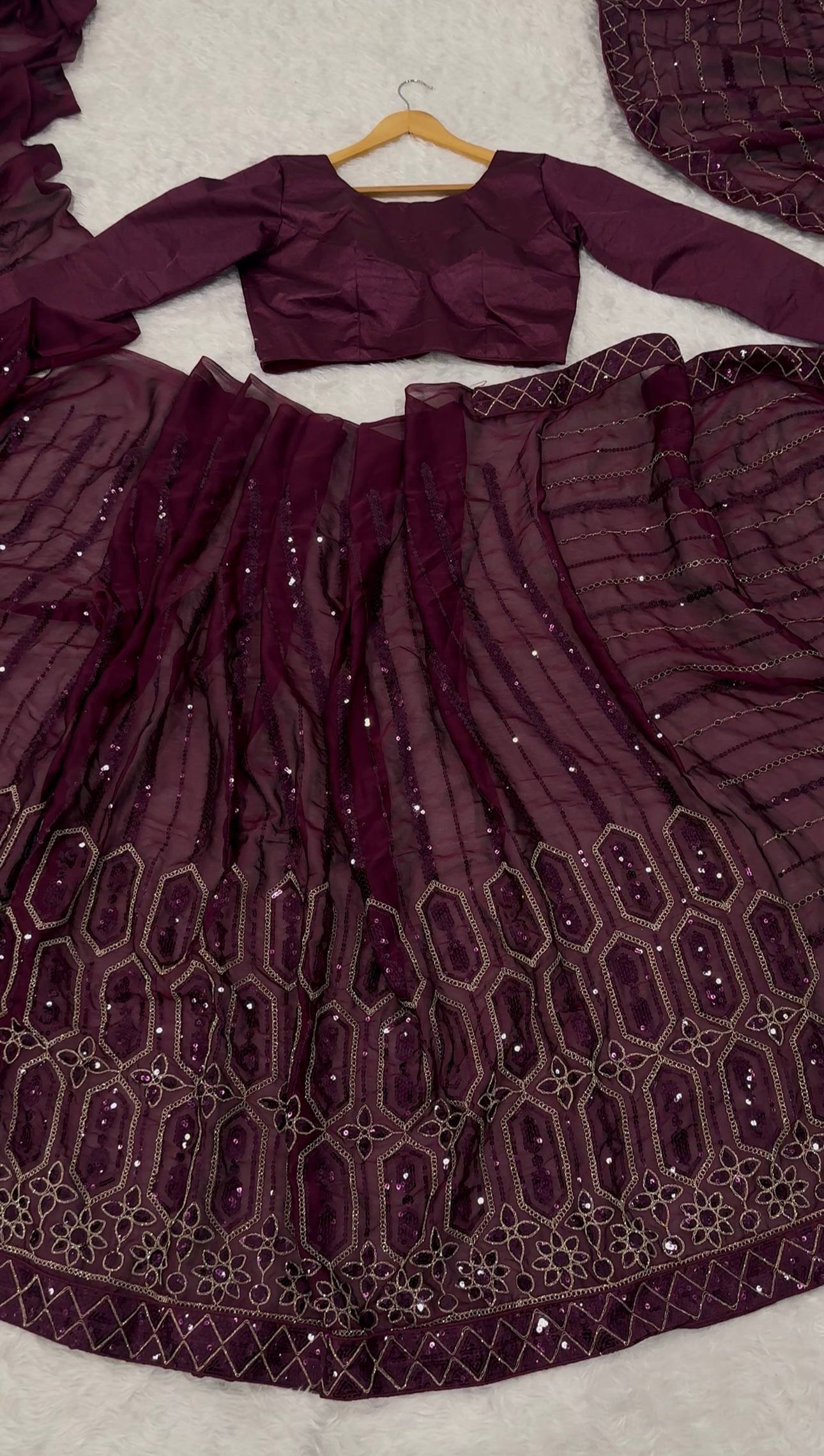 Kasturi silk saree with sequins thread & dori work saree