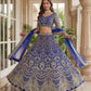 Butterfly Net Sequins and Codding Embroidery Work Lehenga