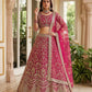 Butterfly Net Sequins and Codding Embroidery Work Lehenga