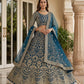 Butterfly Net Sequins and Codding Embroidery Work Lehenga