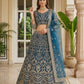 Butterfly Net Sequins and Codding Embroidery Work Lehenga