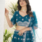 Faux Georgeet Sequins and Embroidery Work Choli